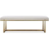Uttermost 23904 Midas Textured Antique Gold and Driftwood Toned Polyester Bench