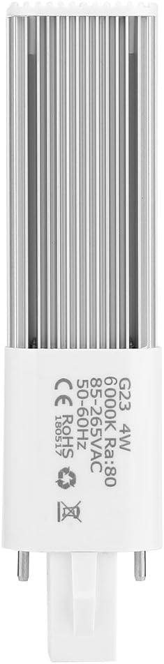 LED Tube Light, 4W 2-Pin 18 LED Compact Lamp Energy-Saving Lighting Tube Bulb 85-265V(Cool White G23)