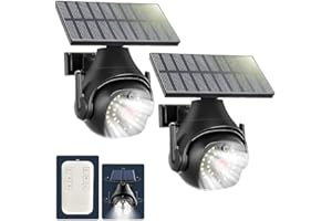 Clearhill2 Packs Dummy Fake Security Camera and Solar Motion Sensor Lights, 2-in-1 Solar Lights with Remote Control, Realisti