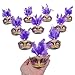 Yiseng Small Masquerade Mask Party Decoration 12pcs Mini Mardi Gras Mask Halloween Costume Novelty Gifts Purple Color