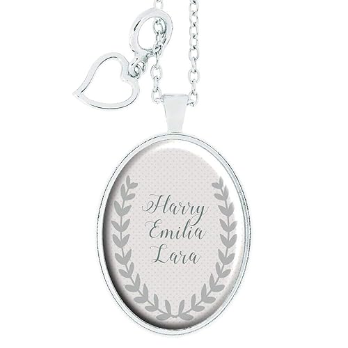 Namenskette Familie, Hals-Kette mit Namen, Schmuck Gravur, Namenskette, Anhänger mit Gravur, Kette Gravur, Namenskette für Ma