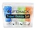 MrLifeHack Travel Bottles - 4 Leak Proof Travel Size Silicone Containers - TSA Approved - Perfect for Shampoo, Conditioner, Lotion - Clear Toiletry Bag Included