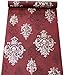 HaokHome 66111 Vintage Red Damask Wallpaper Rolls Crimson Red/Ivory/Brown Retro Textured Wall Decoration 20.8