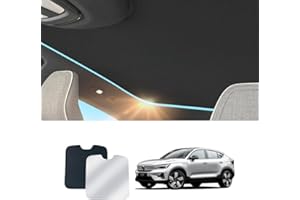 AKARIN Foldable Roof Sunshade Compatible for Volvo c40 Recharge 2021-present ec40 Accessories Upgraded Heat Reflective Car Interior Window Sunroof Sun Shade (Black)