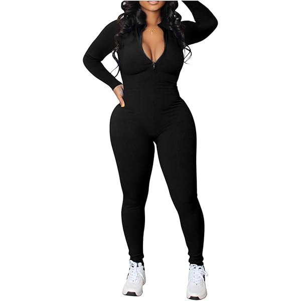 Amazon.com: Awoscut Women's Sexy One Piece Bodycon Jumpsuit