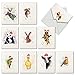 The Best Card Company Variety Pack of 10 Christmas Greeting Cards with Envelopes, Humor Holiday Assortment for Kids (10 Designs, 1 Each) - Wildlife Expressions Holiday M2973XSB