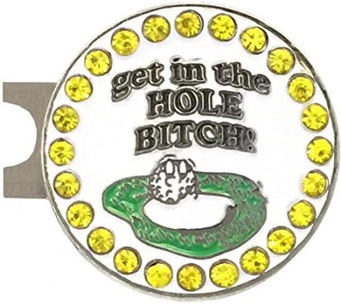 Giggle Golf Bling Get in The Hole Bitch Golf Ball Marker with A Standard Hat Clip Giggle Golf Bling Get in The Hole Bitch Golf Ball Marker with A Standard Hat Clip