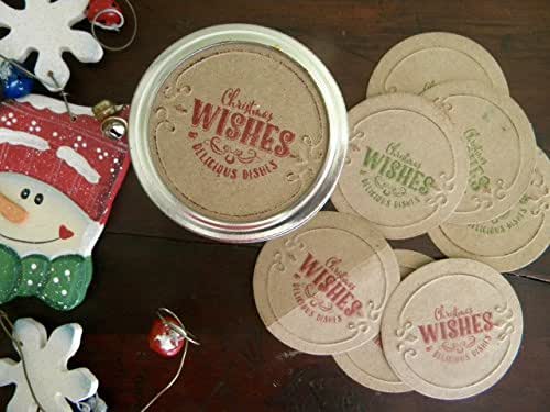 Amazon.com: Mason Jar Lid Covers, Christmas Wishes, Jar Labels, Jar Stickers, Canning Jar Lid ...