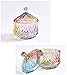 FLYING BALLOON Elegant Embossed Colorful Crystal Glass Candy Box with Lid Food Jewelry Box Storage Jar Best Gift for Family Friends