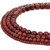 RUBYCA Wholesale Natural Red Jasper Gemstone Round Loose Beads for Jewelry Making 1 Strand - 8mm