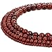 RUBYCA Wholesale Natural Red Jasper Gemstone Round Loose Beads for Jewelry Making 1 Strand - 8mm