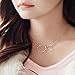 925 Sterling Silver Necklace with Interlocking Two-Circles Pendant Necklace, 16