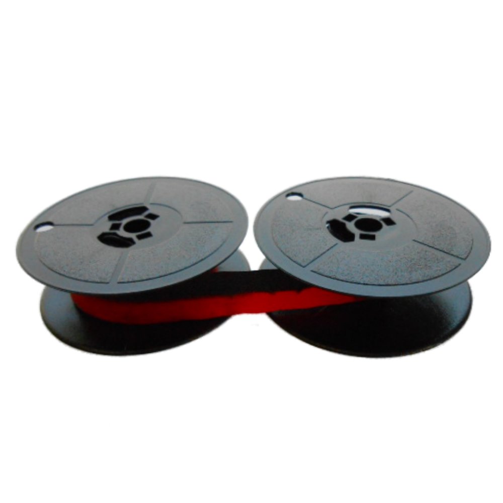 Casio Olivetti Valentine Double Spool Black/Red Ribbon, 10 M, Original Fabric Ink, for Typewriting