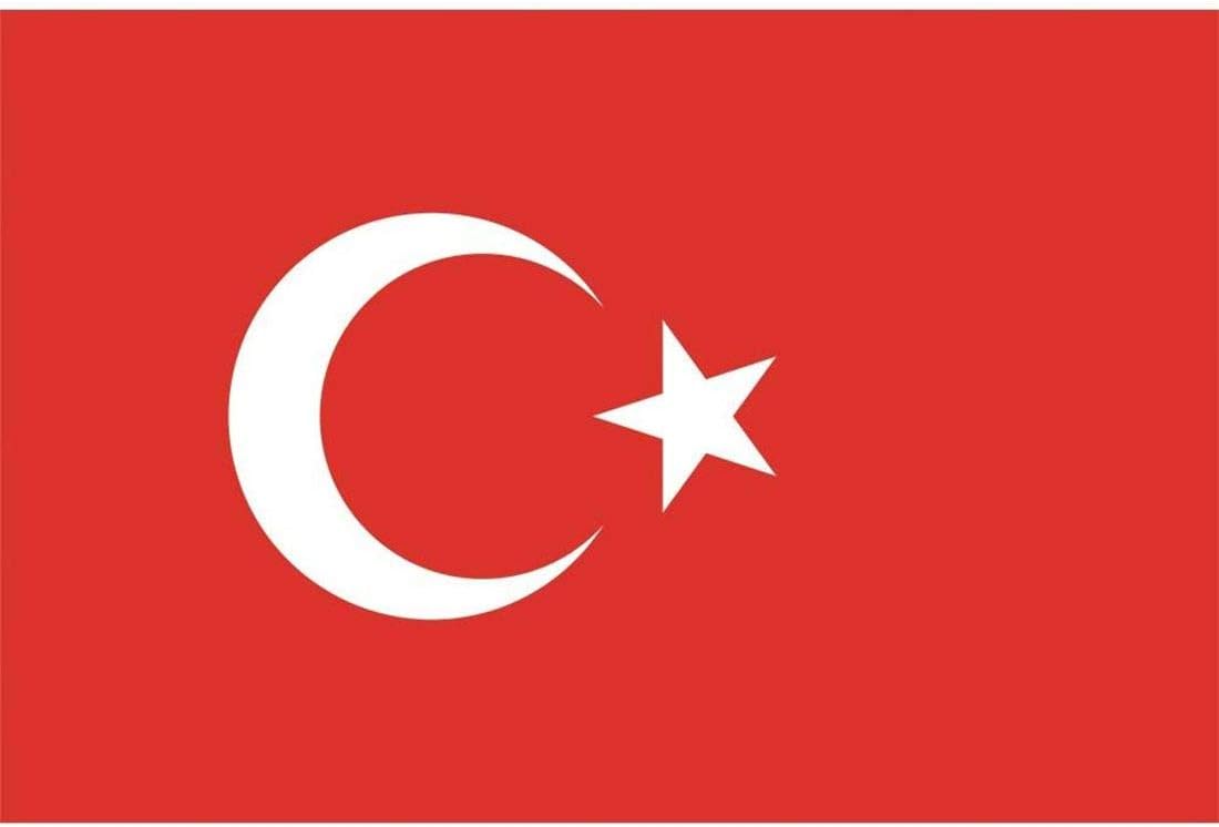 21Fashion National Day Celebration Decoration Country Flags Union Jack UK India Georgian National Flag Banners 90cm x 150cm [Turkish Flag One Size(90cmx150cm)]