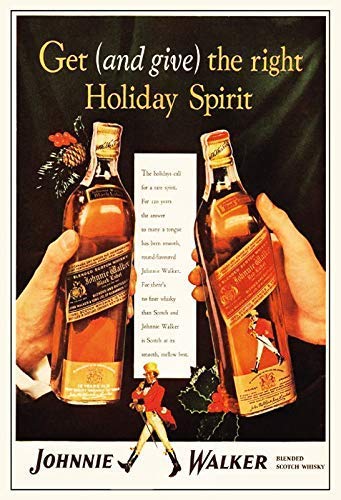 EDCD Johnnie Walker Red & Black Label Whisky Blechschild Schild Blech Metall Metal Tin Sign 20 x 30 cm