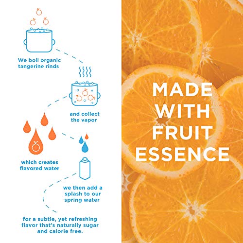 JUST Water Infused, Spring Water Infused with Organic Tangerine Essence in an Eco-Friendly Bottle, Zero Sugar, Zero Artificial Flavors, Zero Sweeteners, Alkaline, pH of 8.0 16.9 fl oz, (Pack of 12)