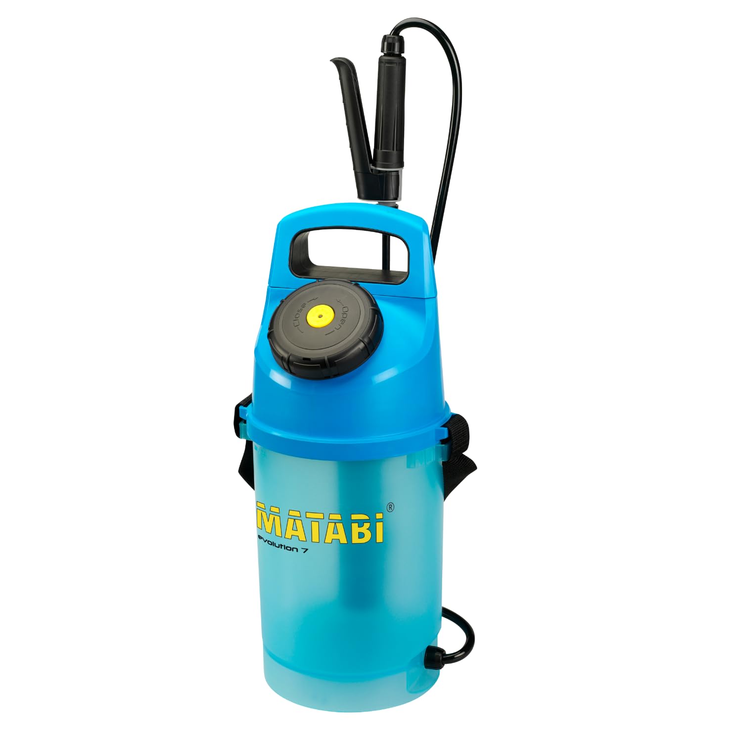 Matabi Evolution 7 Pressure Sprayer - 5L Capacity - Ergonomic and Translucent Design - Wide-Fill Opening - Ideal For Gardens and Orchards - Made in Europe, Blue