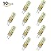 Sanniu 10-Pcs G4 Base LED Bulb Halogen Replacement 24 LED 3014 SMD Non-Dimmable 1.2W AC/DC 12V 100LM Bright G4 LED Lights Bulb Lamps White 10 Packs