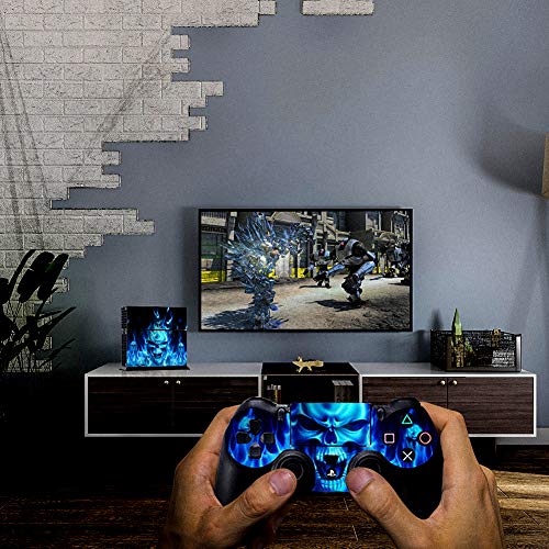 Skull Ghost Fire Vinyl Decal Waterproof Anti-dust Removable Full Body Protective Stickers Skin Cover for PS4 Game Player Handle ，Protective Console and Controller Skin Sticker for PS4 - Thumbnail 5