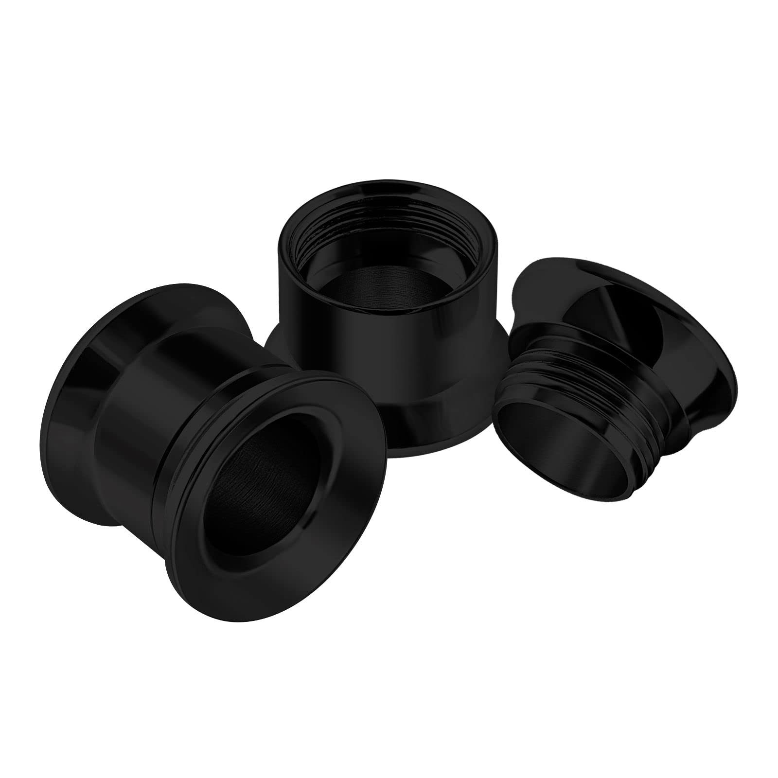 KJM FASHION 2PCS Surgical Steel Internally Threaded Black 00g 10m Double Flared Saddle Gauge Ear Plug Tunnel Lobe Piercing Jewellery 1885