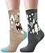 LITTONE Women's Cozy Cotton Animal Design Crew Socks
