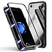iPhone 8 Case,iPhone 7 Case, iPhone SE 2020 Case, ZHIKE Magnetic Adsorption Case Metal Frame Tempered Glass Back with Built-in Magnet Cover for Apple iPhone 7/8/SE 2020 (Clear Black)