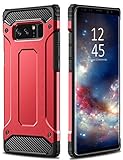 Samsung Galaxy Note 8 case, HianDier [New New Armor Series] High Impact Hybrid Dual Layer Protective Heavy Duty Rugged Cover Case with Drop Resistant Shockproof Dustproof for Galaxy Note 8 (2017)-Red