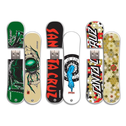 Santa Cruz 3 Pack 8GB SnowDrive USB Flash Drive, RO, Spider, Hex