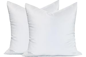 MoonRest® Synthetic Down Alternative 18x18 Square Pillow Insert Form, for Decorative Throw Pillow, Sofa, Cushions, Body and Bed - Pack of 2- Size 18“X 18”