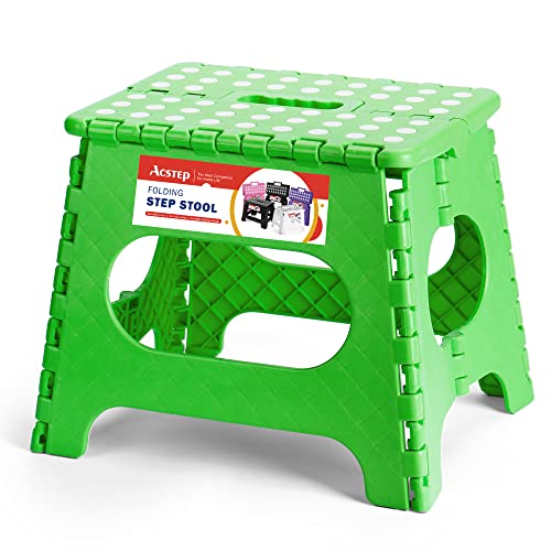 ACSTEP Folding Step Stool-11 Height Lightweight Plastic Stepping  Foldable Step Hold up to 300lbs