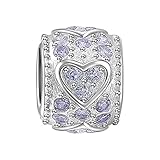 Soufeel White Crystal Heart Charm 925 Sterling Silver European Bracelets Compatible