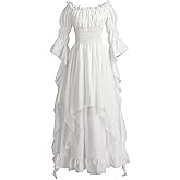 LTAKK Renaissance Dress Women Medieval Costume Victorian Dresses Peasant Gothic Fairy Witch Wedding Under Dress