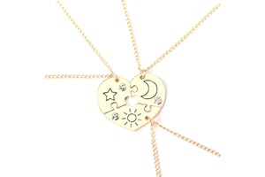 Puzzle Piece Friendship Necklace Gifts for Women Girls Best Friend Necklace for 3 Girls Birthday Christmas Gift for Friends L