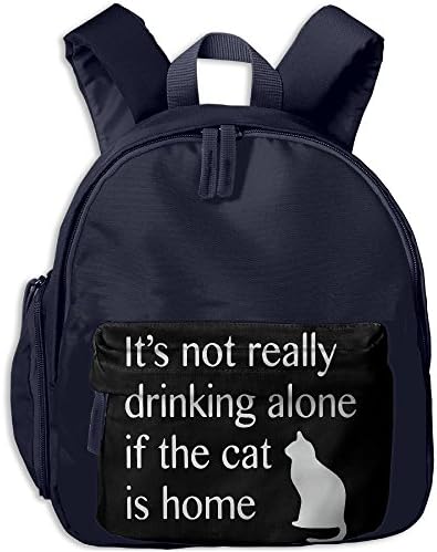 Pocket Design BagIt's Not Really Drinking Alone If The Cat Is Home Childrens'bag Toddler Preschool Backpack Children DesignBackpacks School Bag