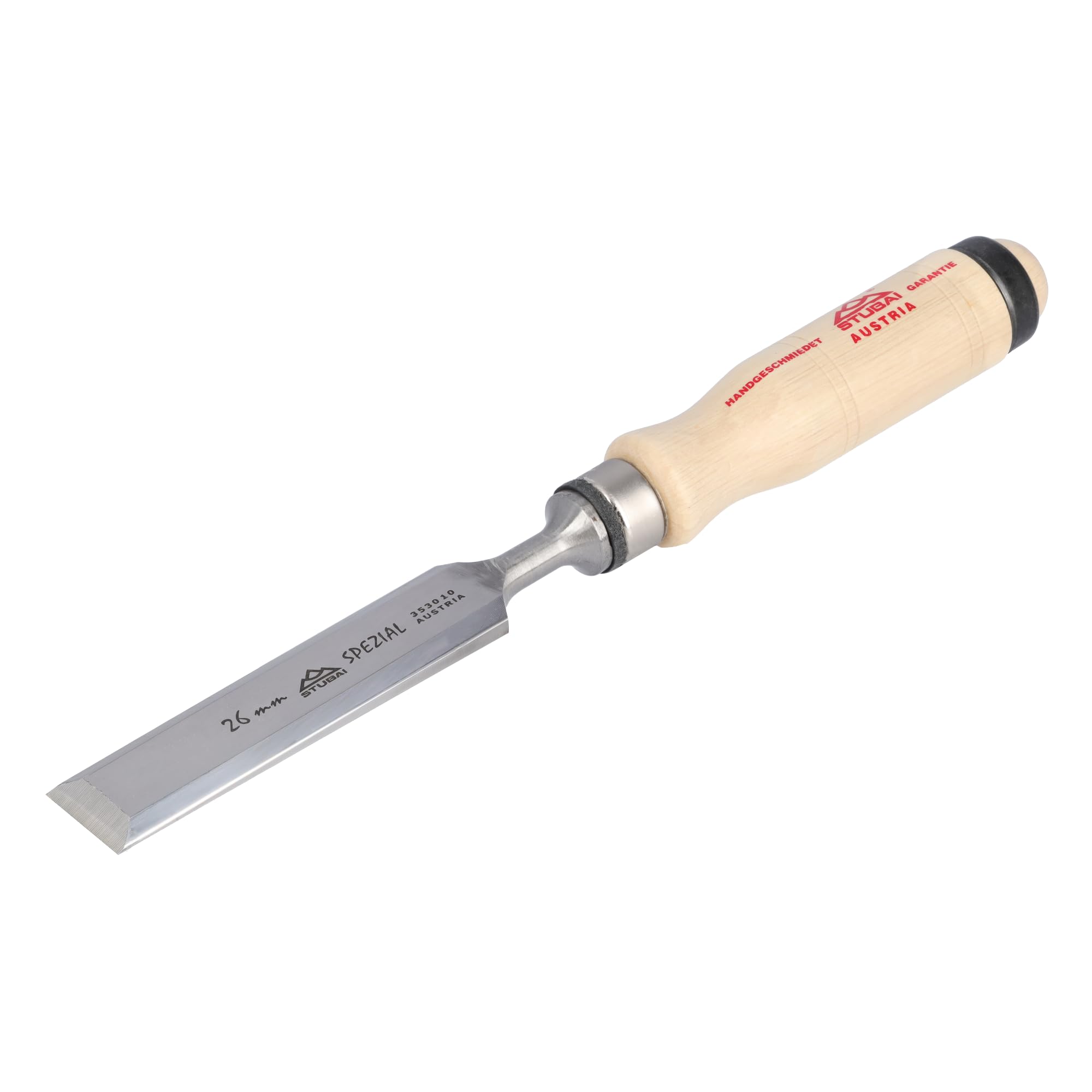 Stubai 353010 "Swedish Type" Special Wood Chisel with Wooden Handle, Beige/Silver, 26 mm