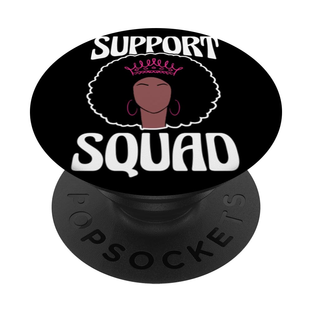 Support Squad Pink Ribbon Breast Cancer Survivor PopSockets Swappable PopGrip