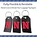 Initial Luggage Tag with Full Privacy Cover and Stainless Steel Loop (Black) (N)