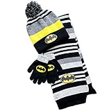 Batman Boys Hat, Gloves, and Scarf Winter Set