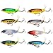GUFIKY Fishing Lures Whopper Plopper 4.0 inch/0.5 oz with Rotating Spins Tail for Bass，Trout ，Walleye，Pike and Musky Topwater Floating Hard Baits Swimbaits with Barb Treble Hooks