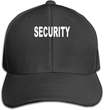 AHN0K0SIX Hat Security - Party Event Staff Police Duty Unisex Hip Hop Cap Baseball Hat Head-Wear Cotton Trucker Hats Black