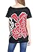 Allegra K Women Loose Fit Short Batwing Sleeve Flower Pattern Tunic Shirt L Red