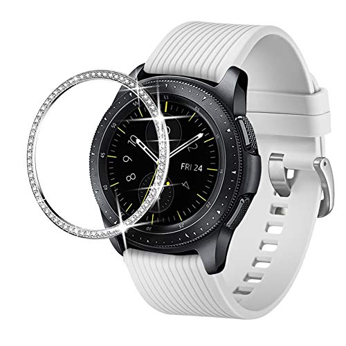 Dsytom Jewelry Bezel Ring Compatible with Galaxy Watch Bezel 42mm,Gear Sport Watch Bezel Cover Protector Adhesive Loop Anti Scratch Design for Samsung Galaxy Watch 42mm/Gear Sport(Silver)