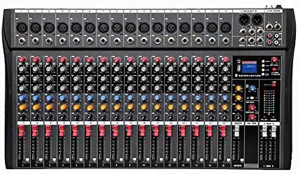 Audio Mixer Profession Powered Mixer 16-Channel Mixer Stage Performance Karaoke With USB Bluetooth Reverb Effect Monitor Professional 16-channel Tuner Support USB/SD Card Powered Mixers for Live Strea