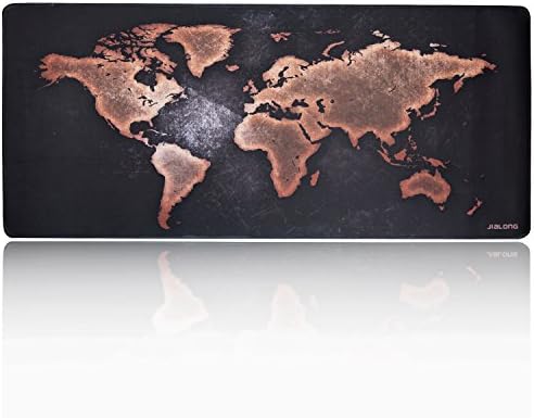 Eligoo Vintage Mouse Pad Gaming Extended Gamer Mouse Mat 900x400mm Desk Keyboard Mat - with Stitched Edges - Non Slip Rubber Base - (World Map4 Pattern) - Large Size 900 x 400mm
