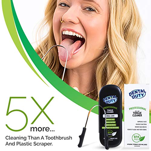 Premium Tongue Scraper - Stainless Steel With Rubber Grip - Improves Oral Care, Mouth Hygiene and Gets Rid of Bad Breath - Travel Case Included. - Thumbnail 5