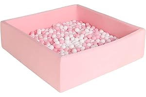 ENMOGO Extra Large Foam Ball Pit for Toddlers Kids Square Soft Ball Pool Ideal Gift Play Toy for Children (Pink)
