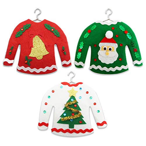Kiddokids 6 DIY Ugly Sweater Christmas Tree Ornament Holiday Craft Kit for Kids Gift Toys Stuffers - Thumbnail 7