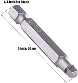 Gasea 3 Sets 2" Magnetic Square Screwdriver Bits 1/4" Hex Shank S2 Steel SQ1 view 3
