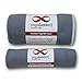 YogaAddict Yoga Mat Towel and Hand Towel Combo Set - 100% Microfiber, Non Slip, Super Absorbent, Ideal as Bikram, Ashtanga, Hot Yoga Mat Towel, for Any Type of Yoga Styles, Fitness, Pilates - Grey