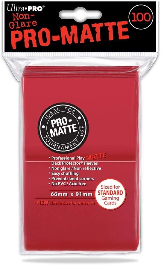Ultra Pro 84516 Standard Pro Matte Card Sleeves 100 PackRed
